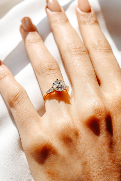 2 CT Round Three Stones Lab Grown Diamond Engagement Ring