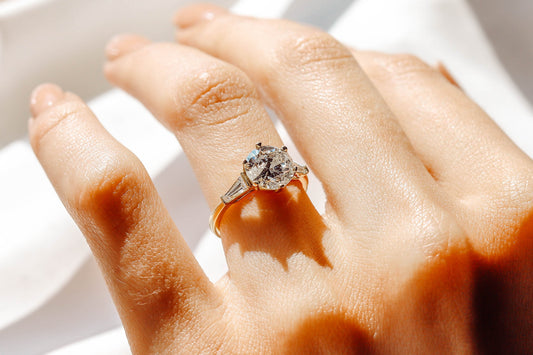 2 CT Round Three Stones Lab Grown Diamond Engagement Ring