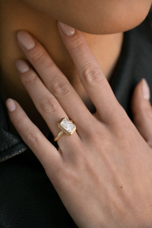 2 CT Round Three Stones Lab Grown Diamond Engagement Ring