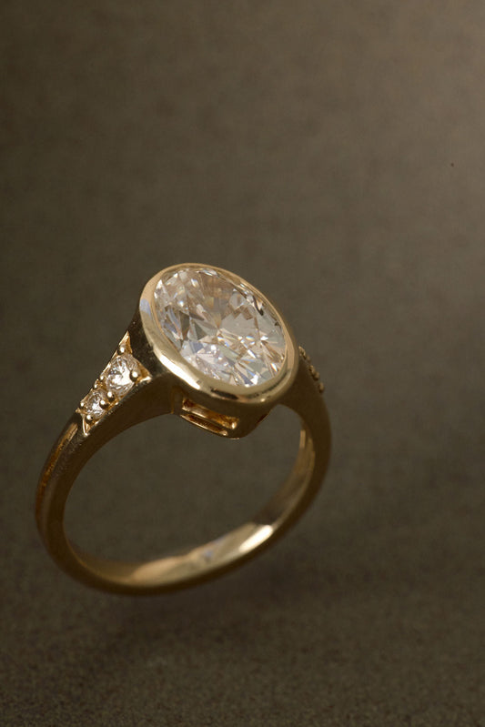 2 CT Round Three Stones Lab Grown Diamond Engagement Ring