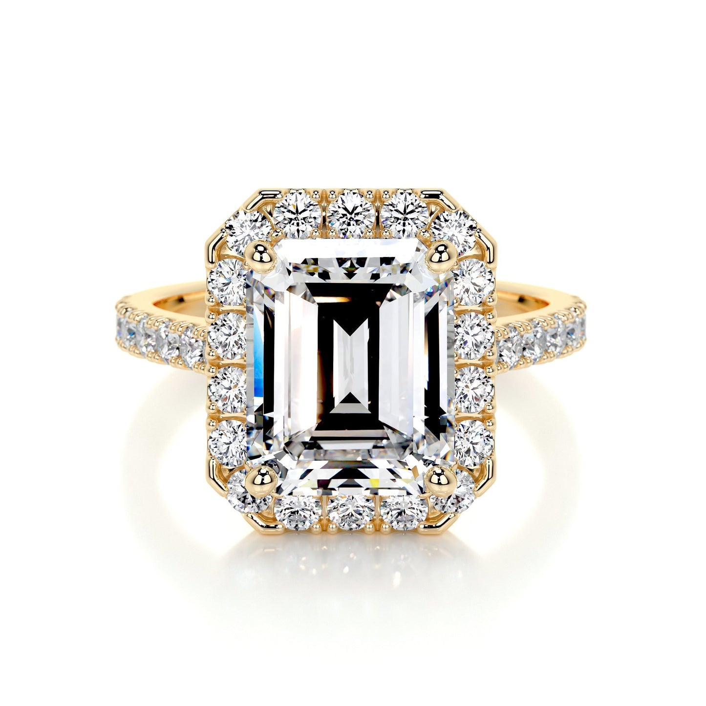 1.50 CT Emerald Halo CVD D/VS1 Diamond Engagement Ring 7