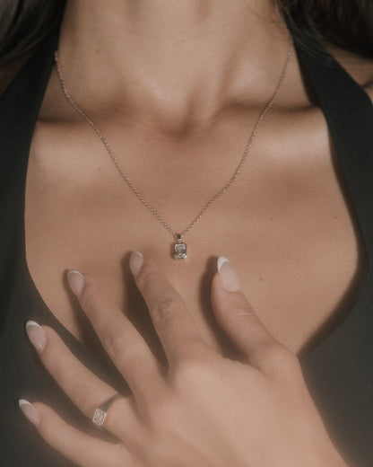 1.0 CT Round Bezel Solitaire Lab Grown Diamond Necklace