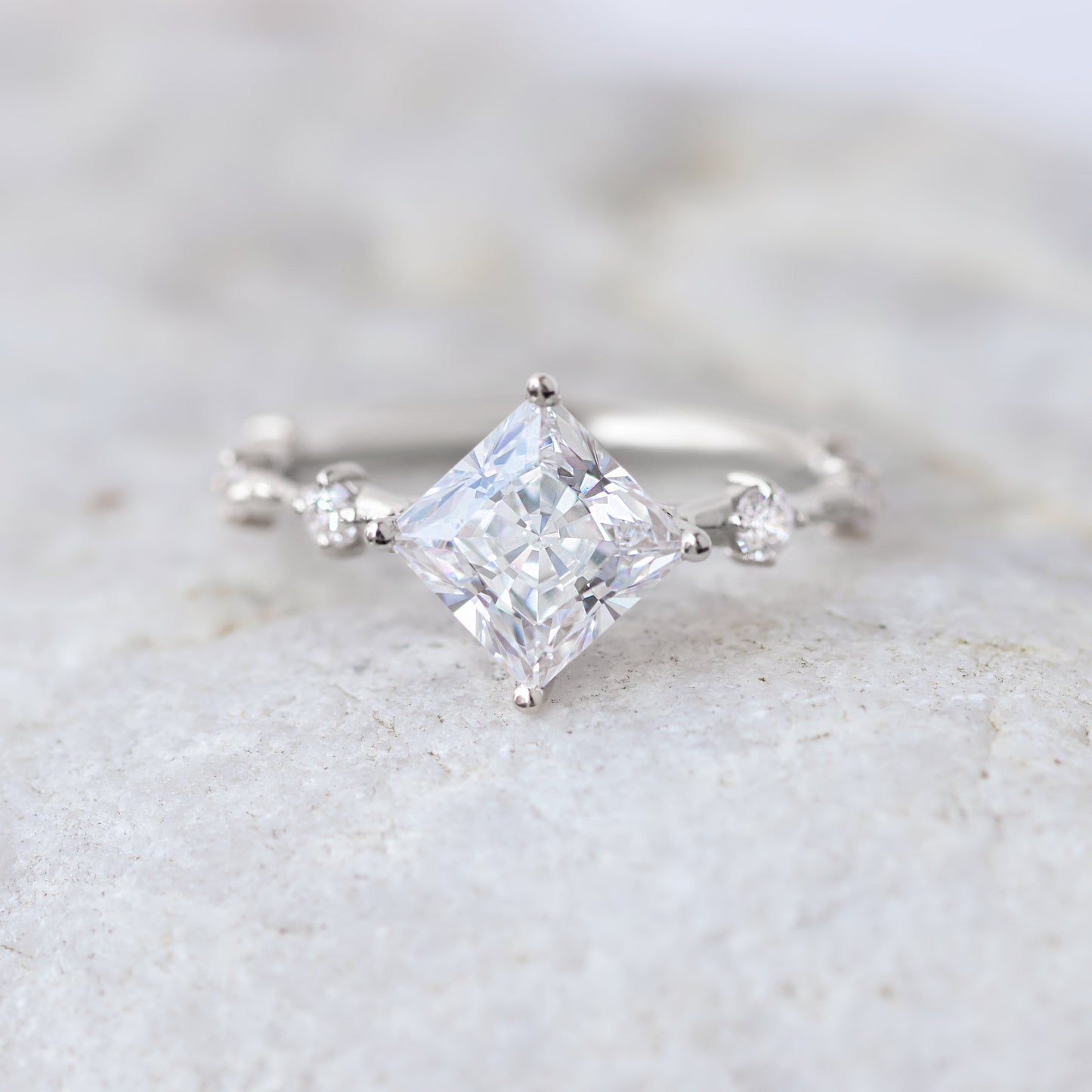 2 CT Round Three Stones Lab Grown Diamond Engagement Ring