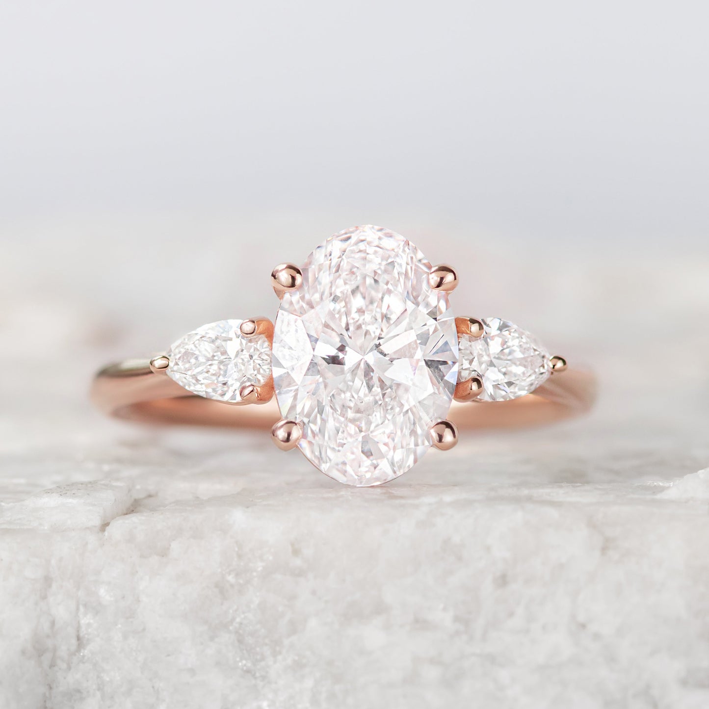 2 CT Round Three Stones Lab Grown Diamond Engagement Ring