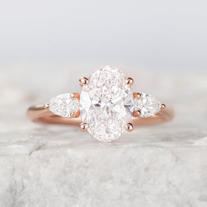 2 CT Round Three Stones Lab Grown Diamond Engagement Ring