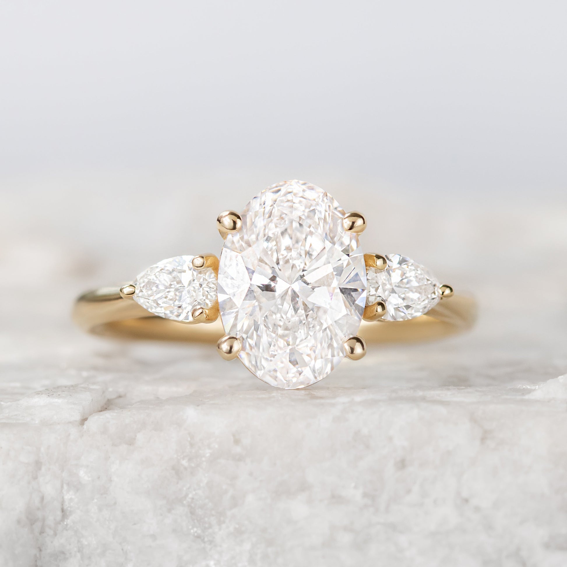 2 CT Round Three Stones Lab Grown Diamond Engagement Ring