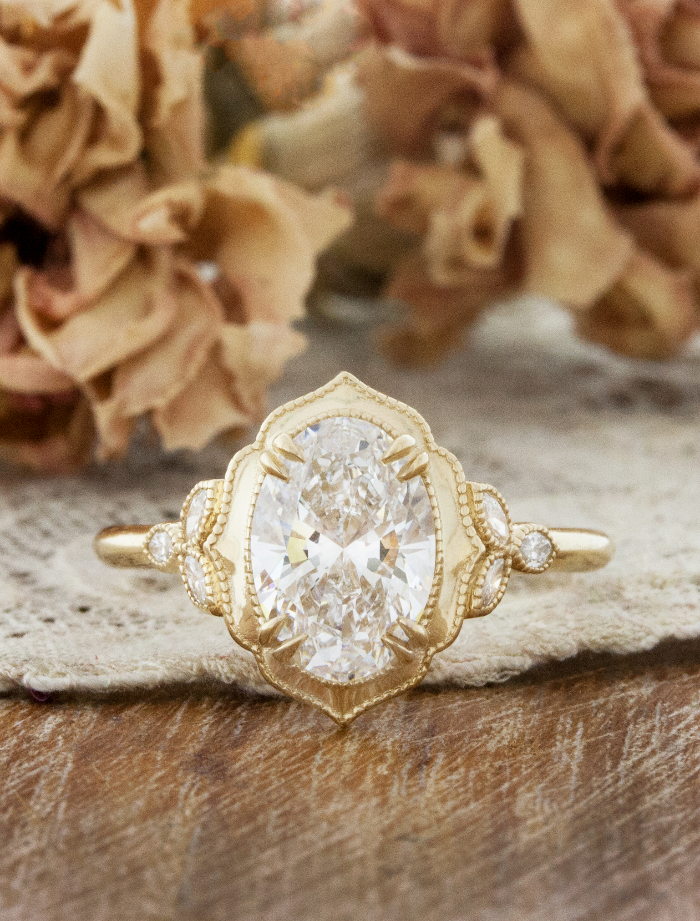 2 CT Round Three Stones Lab Grown Diamond Engagement Ring