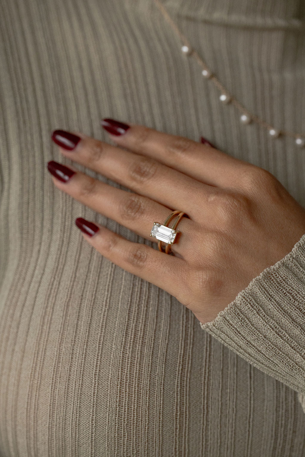 2 CT Round Three Stones Lab Grown Diamond Engagement Ring