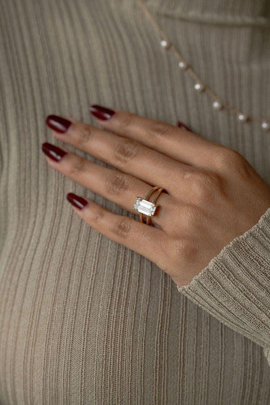 2 CT Round Three Stones Lab Grown Diamond Engagement Ring