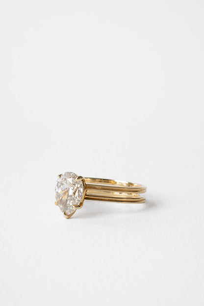 2 CT Round Three Stones Lab Grown Diamond Engagement Ring