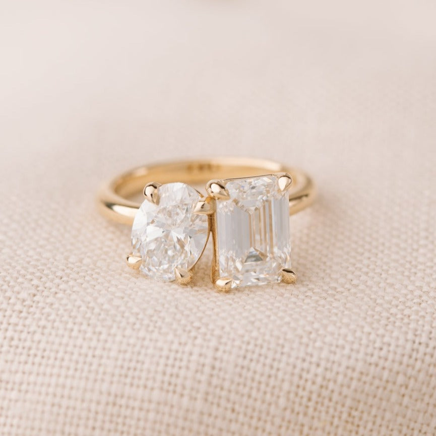 2 CT Round Three Stones Lab Grown Diamond Engagement Ring