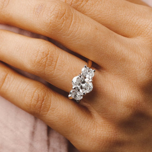 2 CT Round Three Stones Lab Grown Diamond Engagement Ring