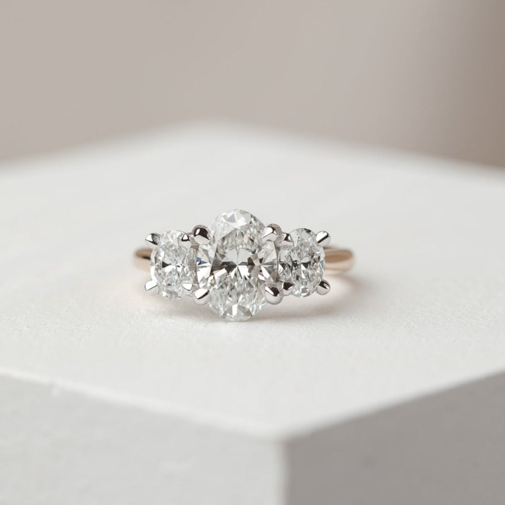 2 CT Round Three Stones Lab Grown Diamond Engagement Ring
