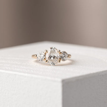 2 CT Round Three Stones Lab Grown Diamond Engagement Ring