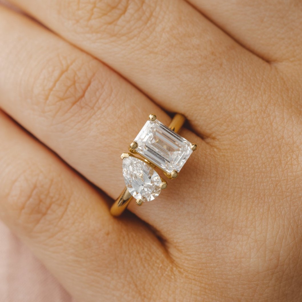2 CT Round Three Stones Lab Grown Diamond Engagement Ring