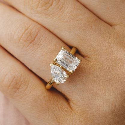 2 CT Round Three Stones Lab Grown Diamond Engagement Ring