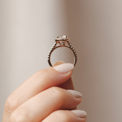 2 CT Round Three Stones Lab Grown Diamond Engagement Ring