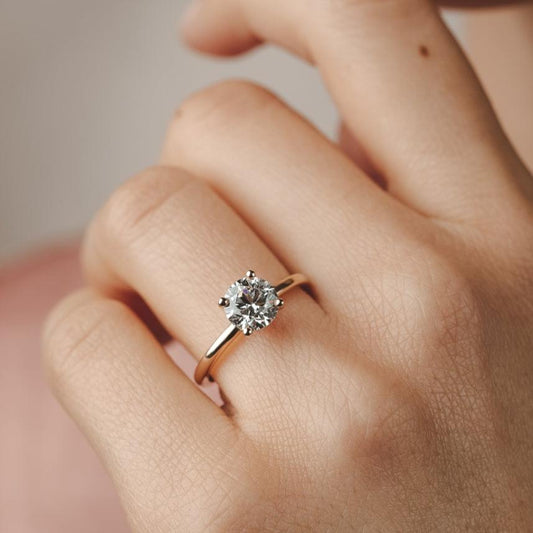 2 CT Round Three Stones Lab Grown Diamond Engagement Ring