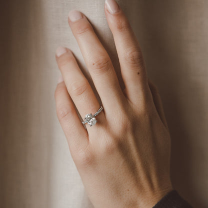 2 CT Round Three Stones Lab Grown Diamond Engagement Ring