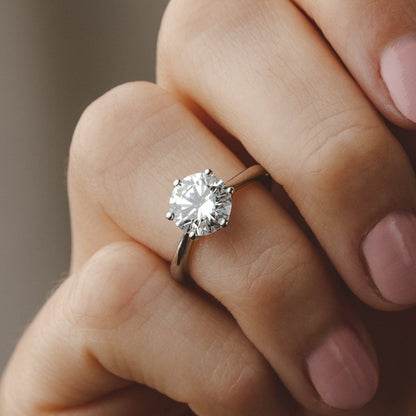 2 CT Round Three Stones Lab Grown Diamond Engagement Ring