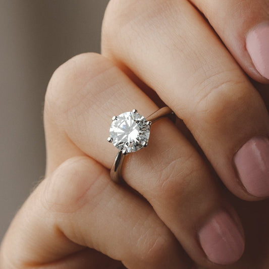 2 CT Round Three Stones Lab Grown Diamond Engagement Ring