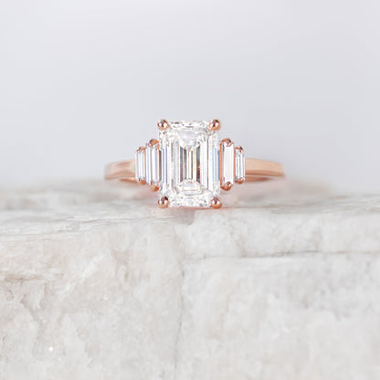 2 CT Round Three Stones Lab Grown Diamond Engagement Ring