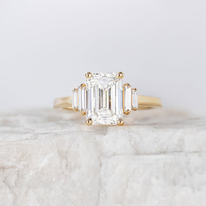 2 CT Round Three Stones Lab Grown Diamond Engagement Ring