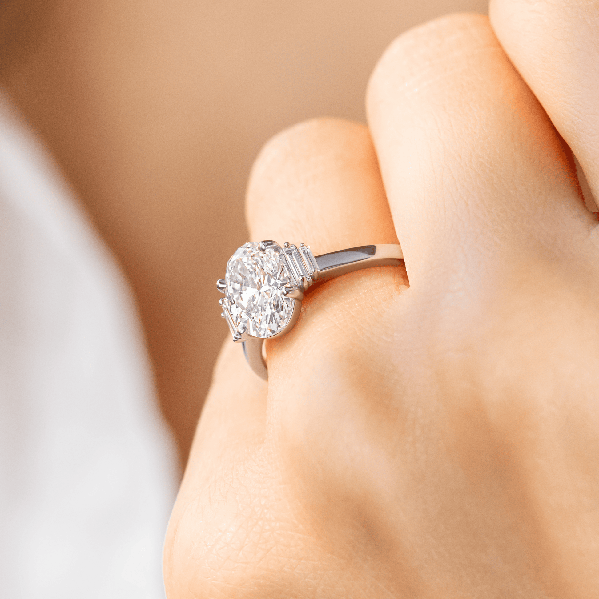 2 CT Round Three Stones Lab Grown Diamond Engagement Ring