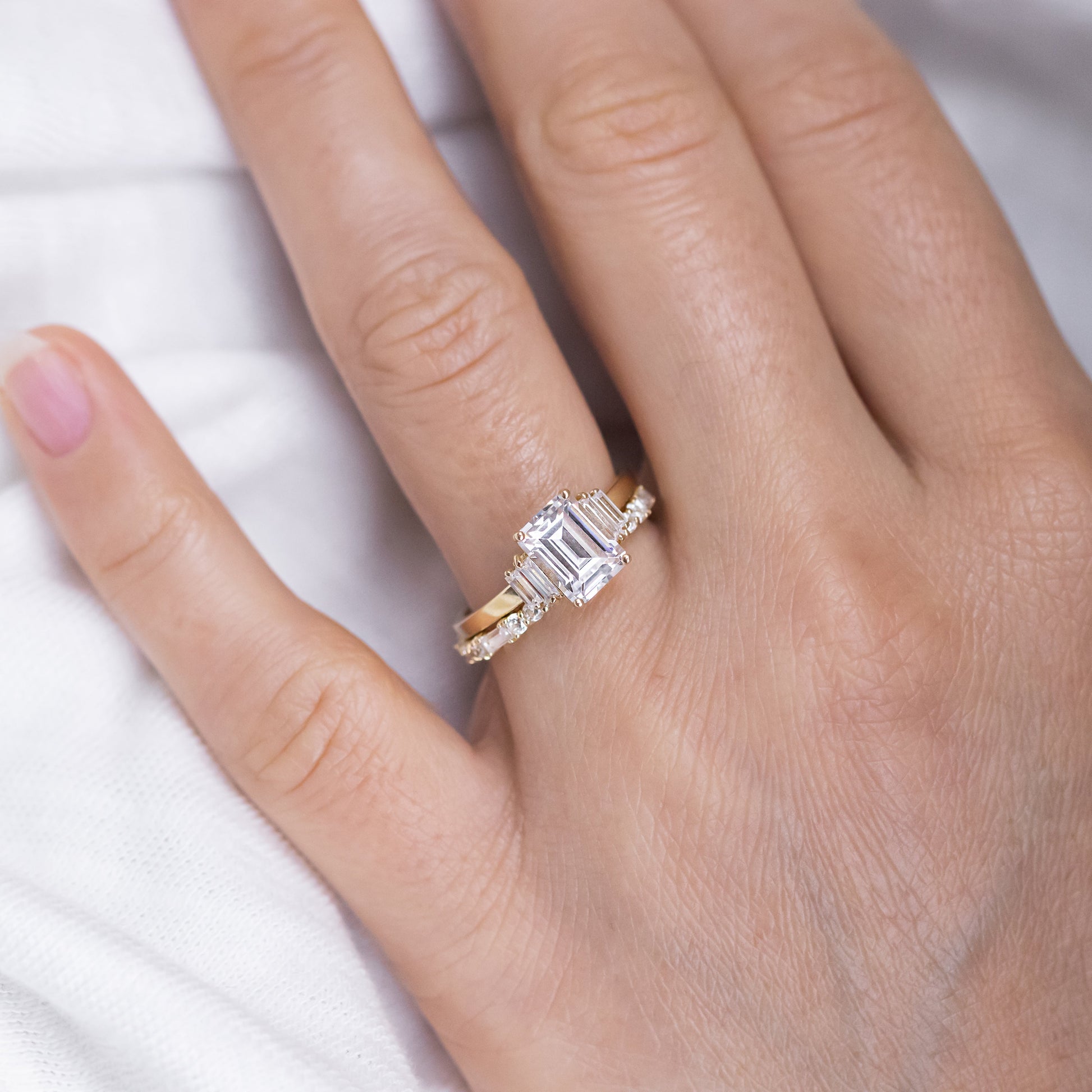 2 CT Round Three Stones Lab Grown Diamond Engagement Ring