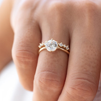 2 CT Round Three Stones Lab Grown Diamond Engagement Ring