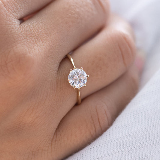 2 CT Round Three Stones Lab Grown Diamond Engagement Ring