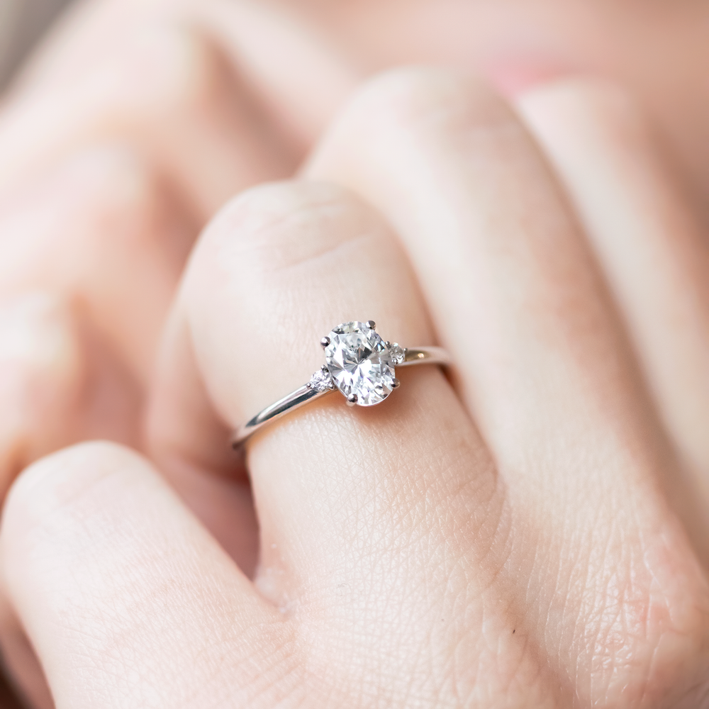 2 CT Round Three Stones Lab Grown Diamond Engagement Ring