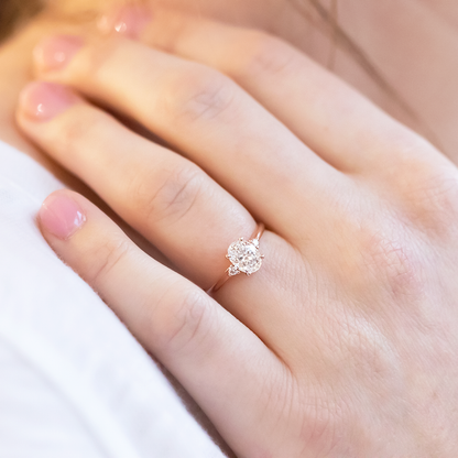 2 CT Round Three Stones Lab Grown Diamond Engagement Ring