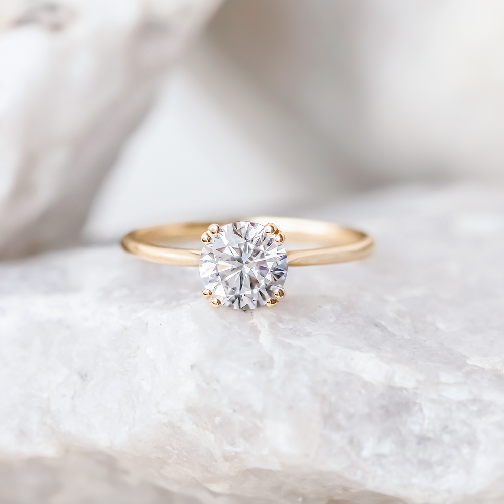 2 CT Round Three Stones Lab Grown Diamond Engagement Ring