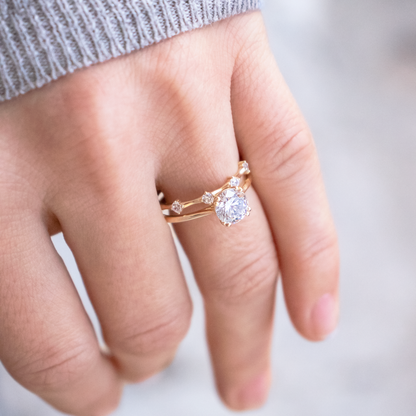 2 CT Round Three Stones Lab Grown Diamond Engagement Ring