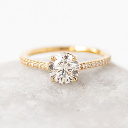 2 CT Round Three Stones Lab Grown Diamond Engagement Ring