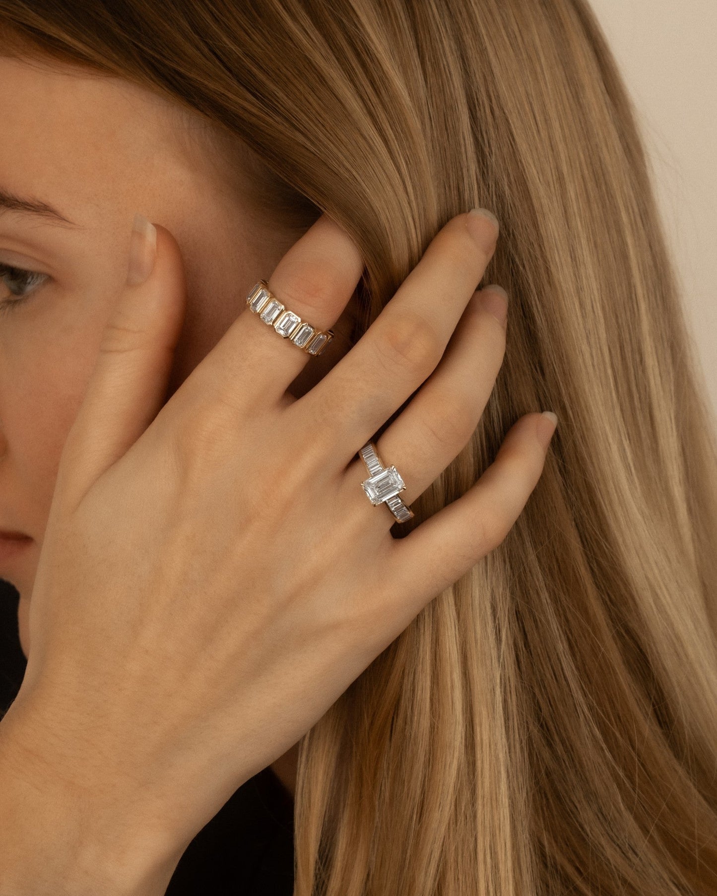 2 CT Round Three Stones Lab Grown Diamond Engagement Ring