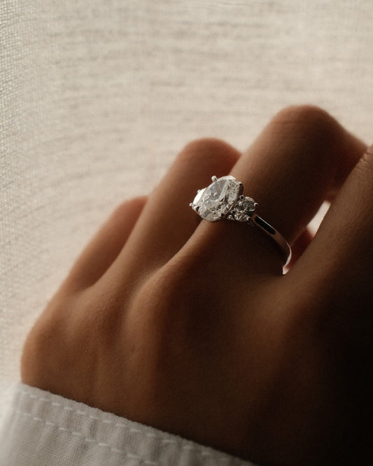 2 CT Round Three Stones Lab Grown Diamond Engagement Ring