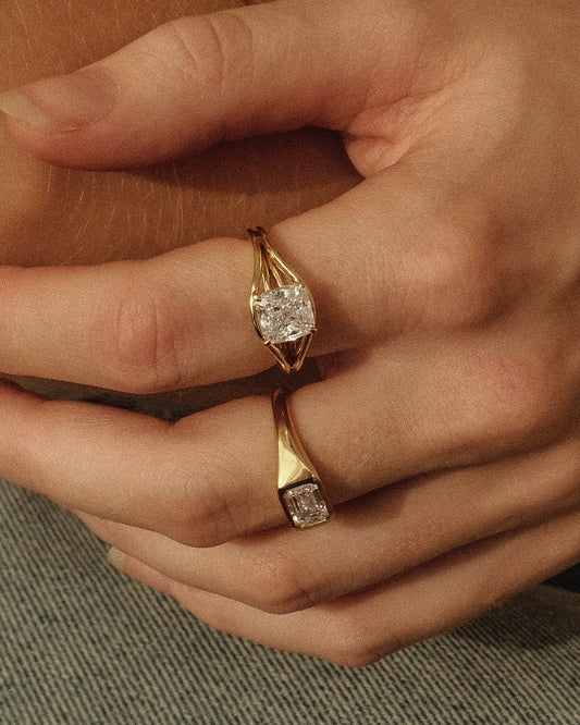 2 CT Round Three Stones Lab Grown Diamond Engagement Ring