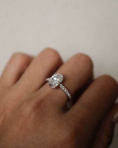 2 CT Round Three Stones Lab Grown Diamond Engagement Ring