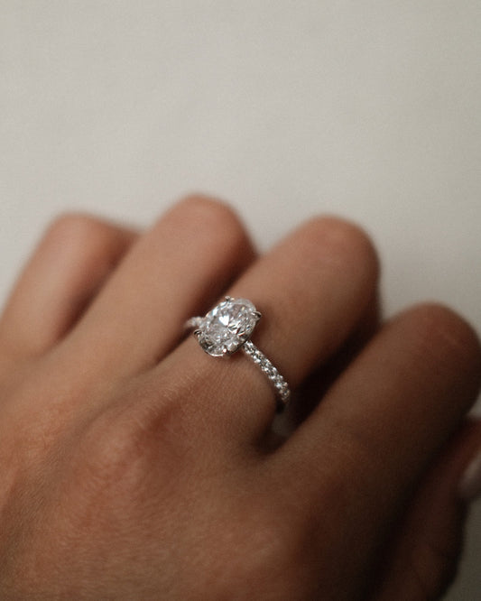 2 CT Round Three Stones Lab Grown Diamond Engagement Ring