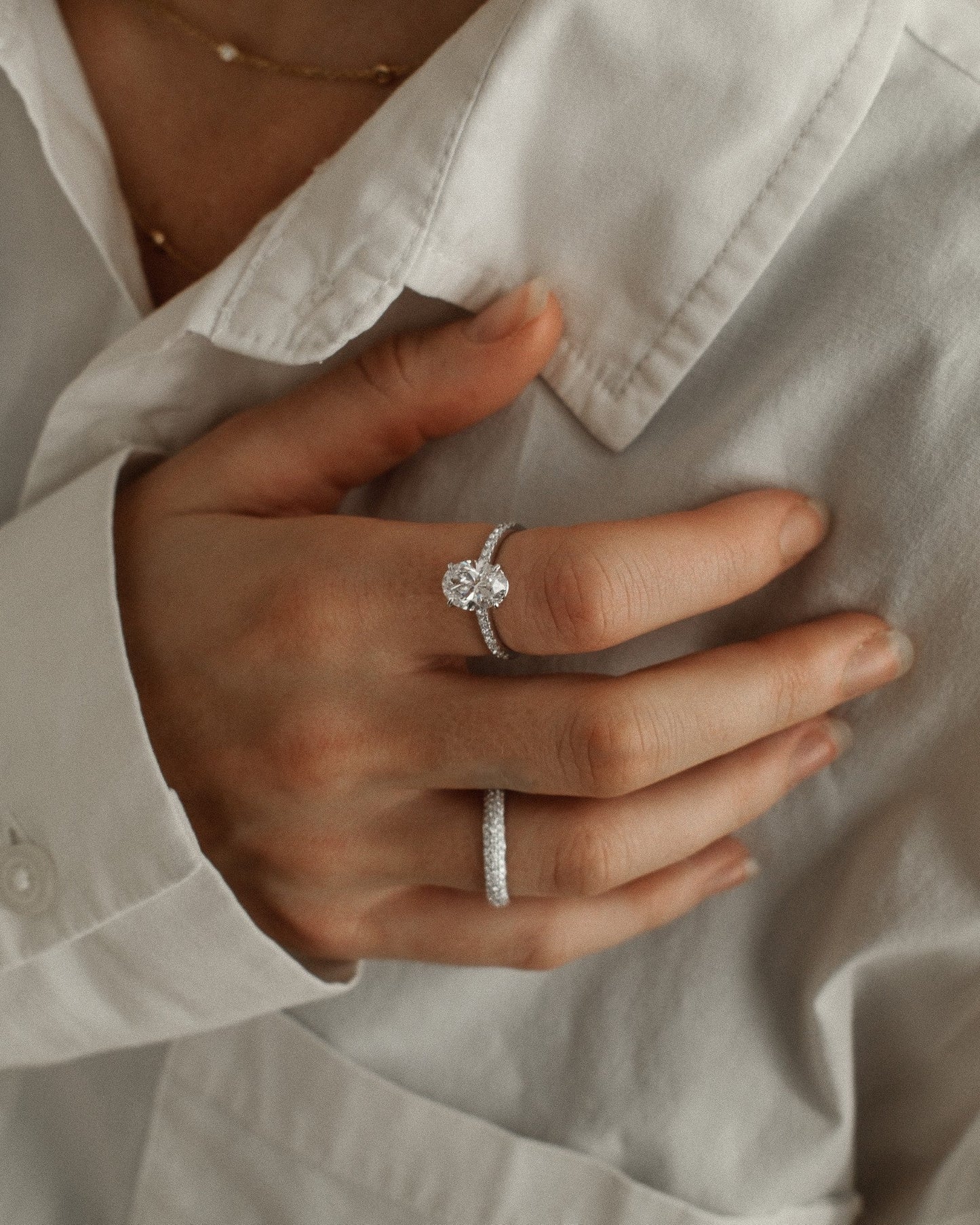 2 CT Round Three Stones Lab Grown Diamond Engagement Ring