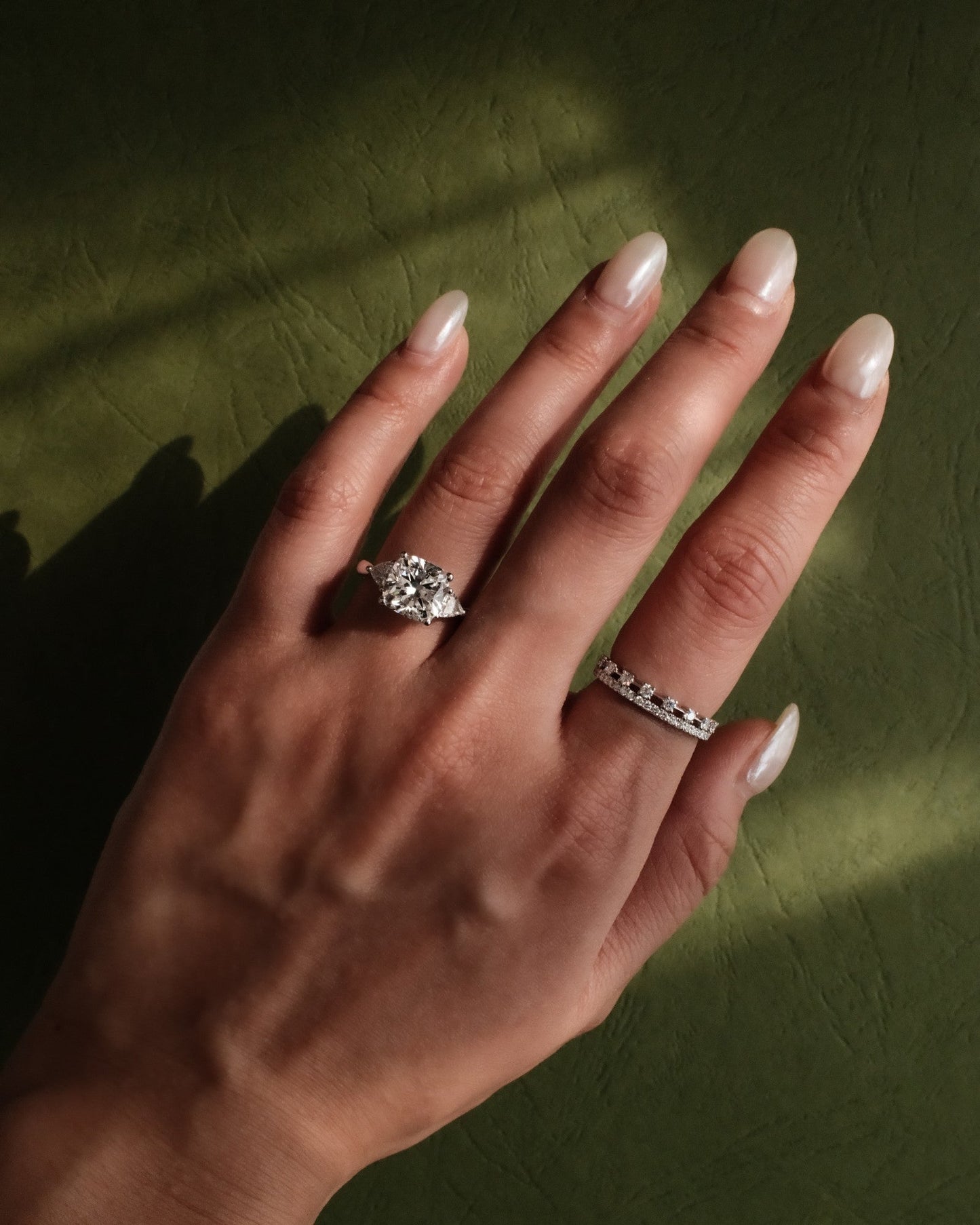 2 CT Round Three Stones Lab Grown Diamond Engagement Ring