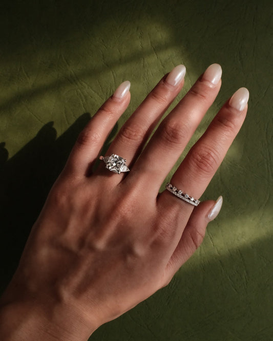 2 CT Round Three Stones Lab Grown Diamond Engagement Ring