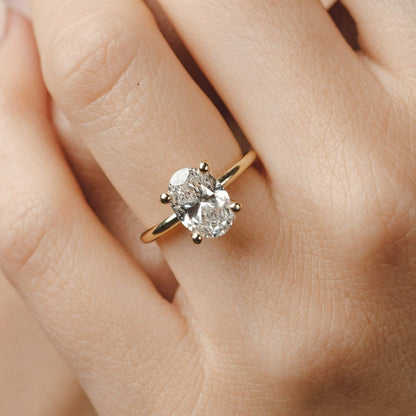 2 CT Round Three Stones Lab Grown Diamond Engagement Ring