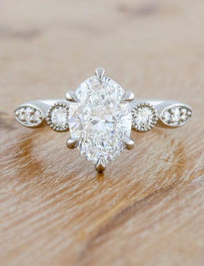 2 CT Round Three Stones Lab Grown Diamond Engagement Ring