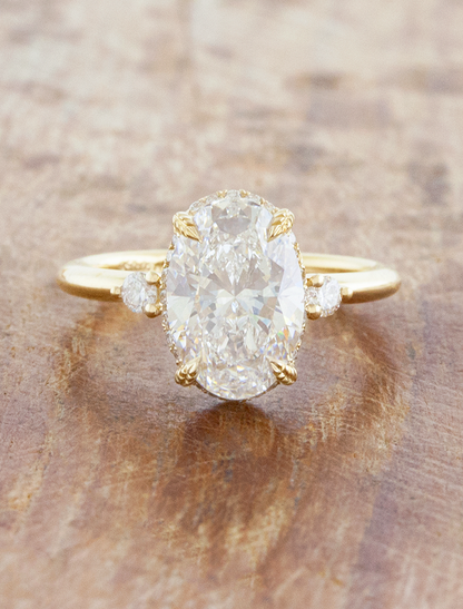 2 CT Round Three Stones Lab Grown Diamond Engagement Ring