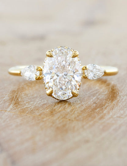 2 CT Round Three Stones Lab Grown Diamond Engagement Ring