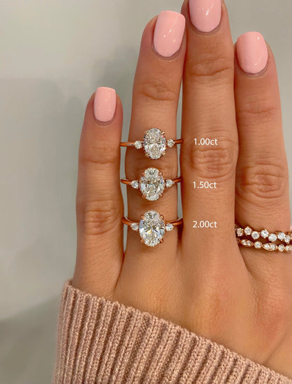 2 CT Round Three Stones Lab Grown Diamond Engagement Ring