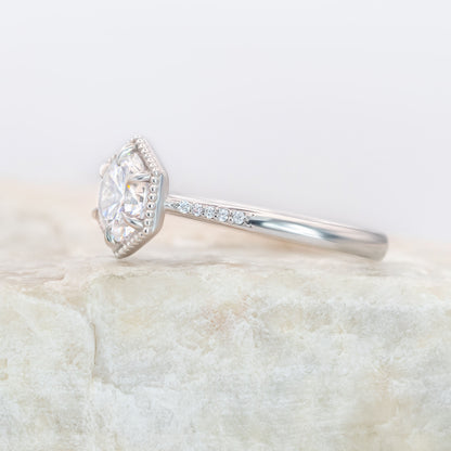 2 CT Round Three Stones Lab Grown Diamond Engagement Ring